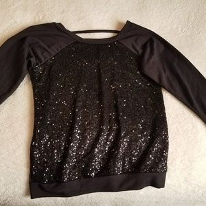 Black Sequin Long Sleeve